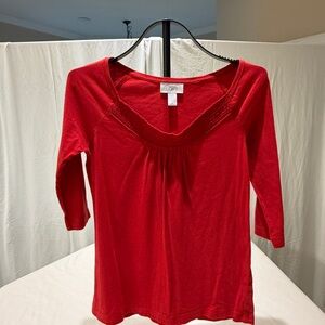 LOFT Vibrant Red Long Sleeve Top